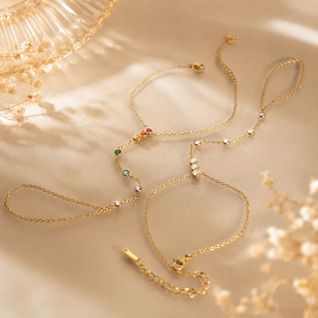 Rainbow Hand Chain Bracelet – Waterproof Stainless Steel