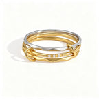 3-in-1 Interlocking Multi-Link Ring | Waterproof 18K Gold