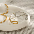 Two-Tone Interlocking Cuff Bracelet – Waterproof Gold & Silver