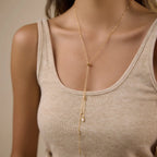 Adjustable Lariat Y-Necklace | Waterproof 18K Gold
