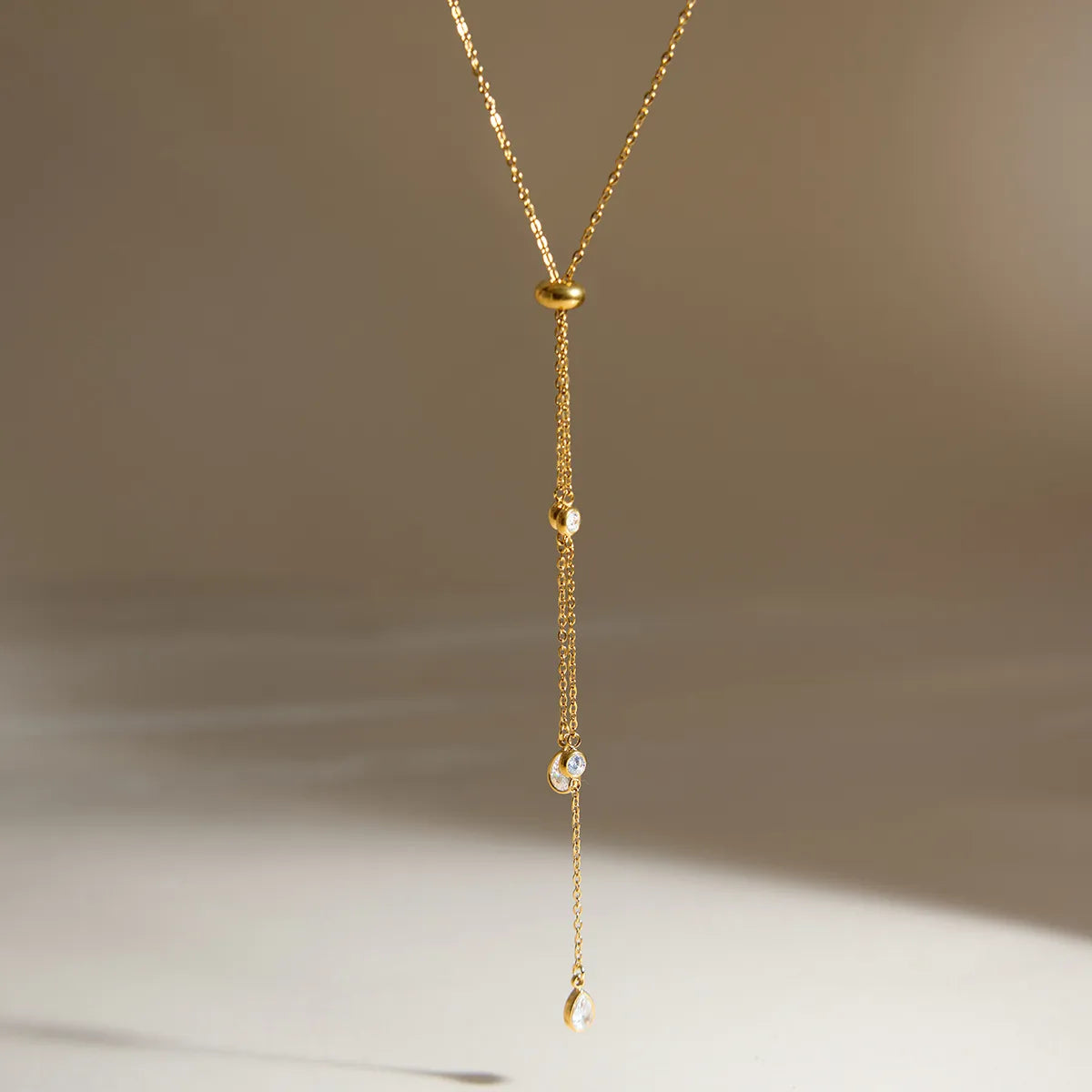 Adjustable Lariat Y-Necklace – Waterproof Stainless Steel