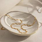 Waterproof Gold Layering Wavy Chain Necklace