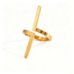 Waterproof Stainless Steel Open Rings | Geometric, Snake & Abstract Designs