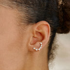 Multi-Cut Zirconia Ear Climber Earrings – Waterproof 18K Gold