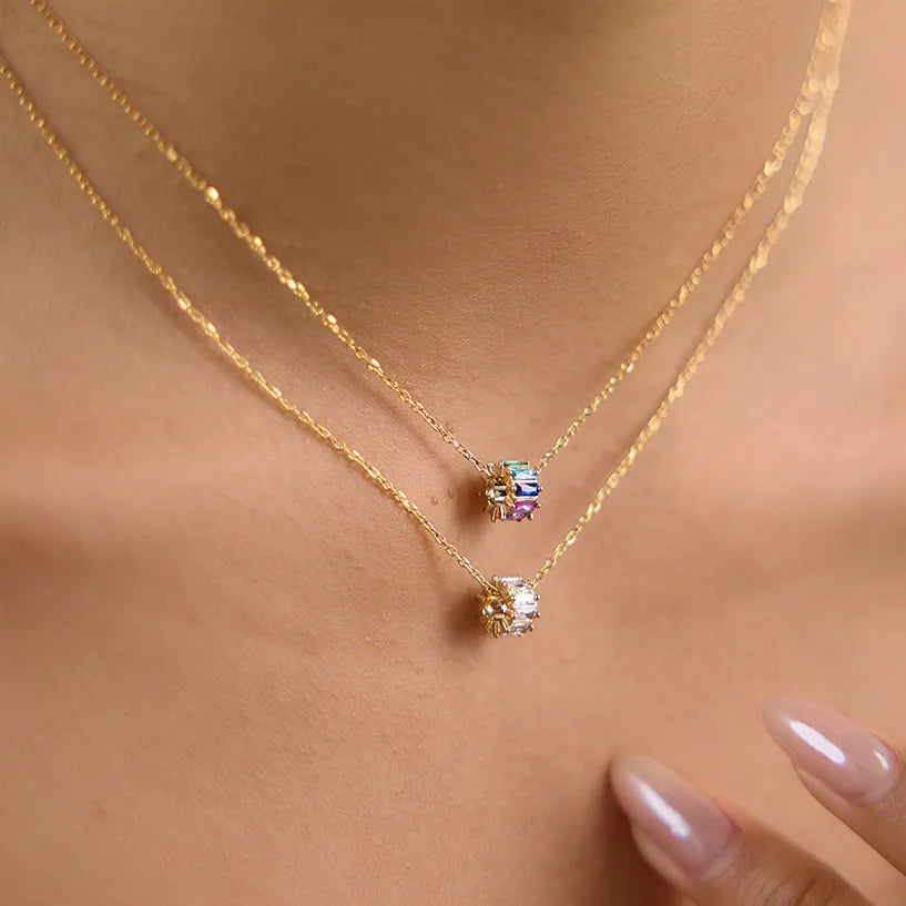 Waterproof Vintage Cameo Zirconia Pendant Necklace