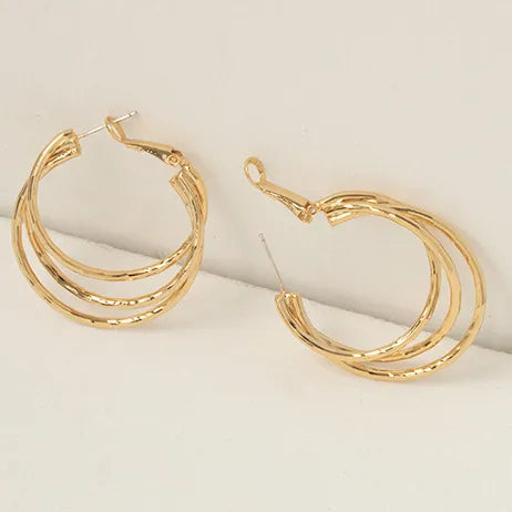Multi-Layer Gold Hoop Earrings – Waterproof Stainless Steel
