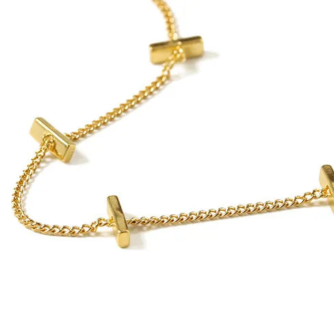 Minimalist Multi-Bar Chain Bracelet – Waterproof Gold Steel