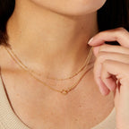 Double Layer Interlocking Ring Necklace – Waterproof 18K Gold