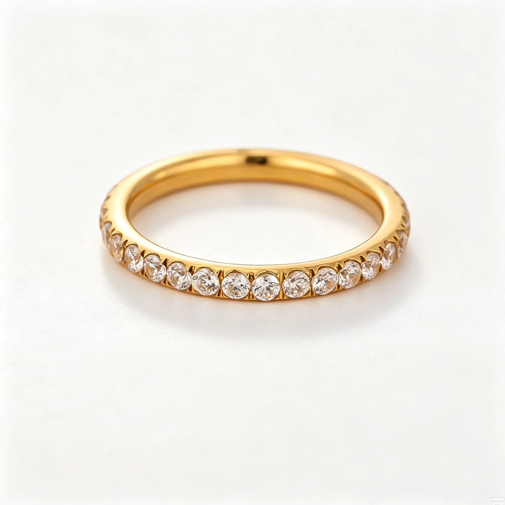 Baguette Zirconia Eternity Open Ring – Waterproof 18K Gold
