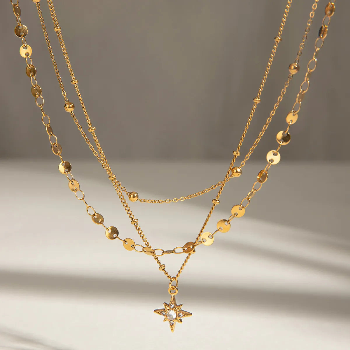 Multi-Layer Chain Necklace – Waterproof Stainless Steel