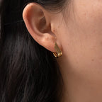 Triple Band J-Hoop Earrings – Waterproof Stainless Steel
