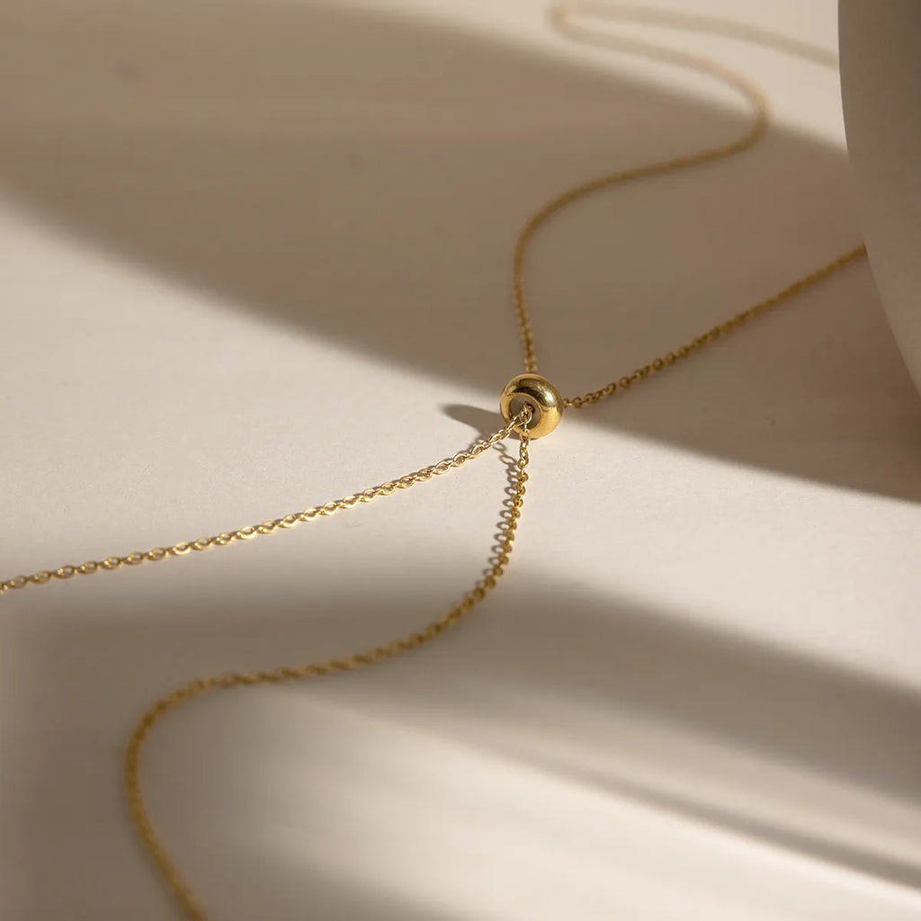 Adjustable Lariat Y-Necklace | Waterproof 18K Gold