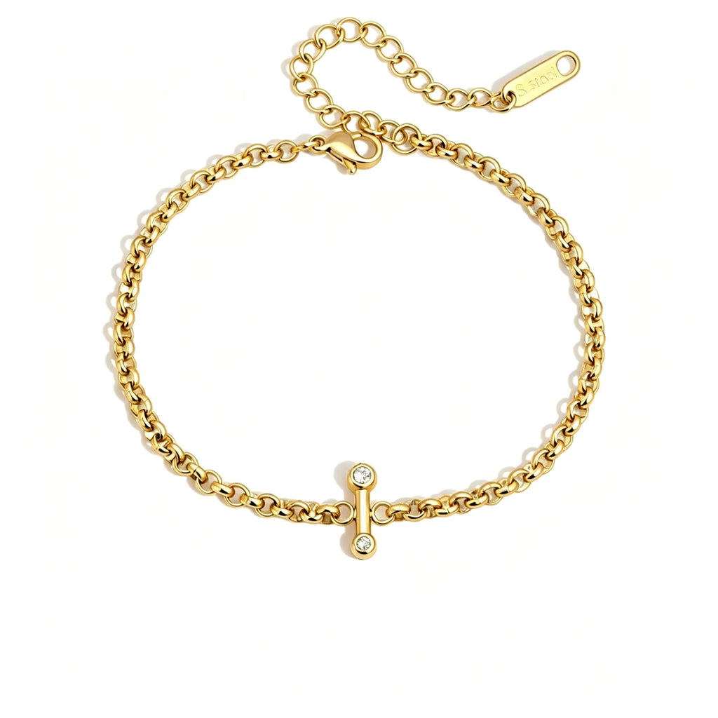 Dainty Zirconia Chain Bracelet Collection – Waterproof 18K Gold