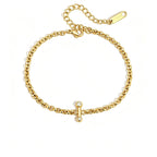 Dainty Zirconia Chain Bracelet Collection – Waterproof 18K Gold