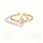 Vintage CZ Dainty Open Ring Collection – Waterproof 18K Gold | 7 Styles