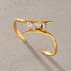 Waterproof Trio CZ Cuff Bracelet