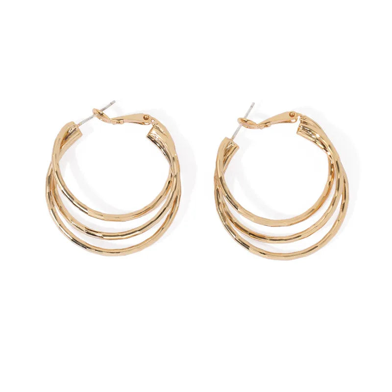 Multi-Layer Gold Hoop Earrings – Waterproof Stainless Steel