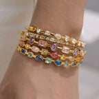 Waterproof Multi-Shape Gemstone Bangle