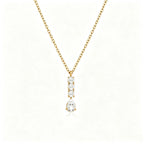 Pave Vertical Bar Necklace & Huggie Set | Waterproof 18K Gold