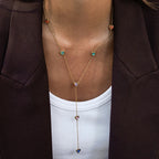 Waterproof Multicolor CZ Lariat Y-Necklace