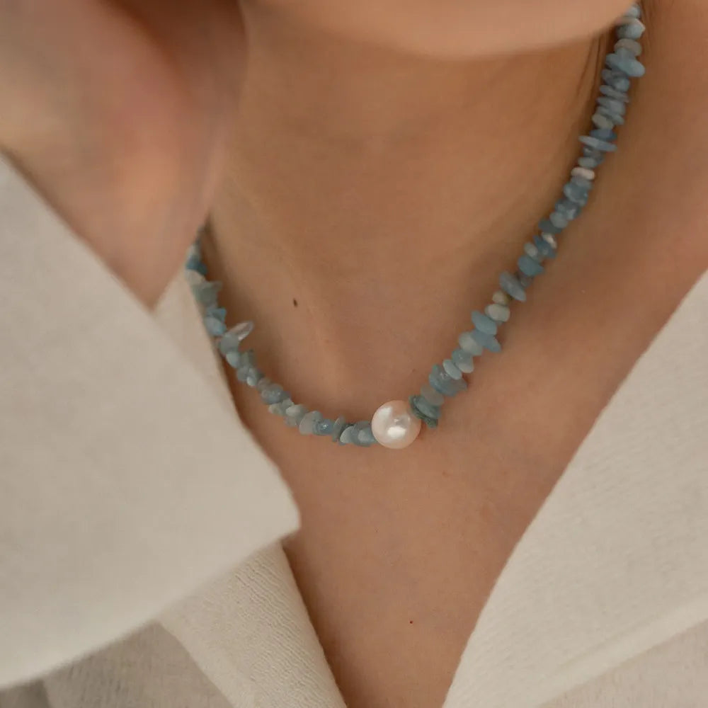 Waterproof Crushed Stone Necklace