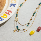 Waterproof Natural Stone Layered Necklace