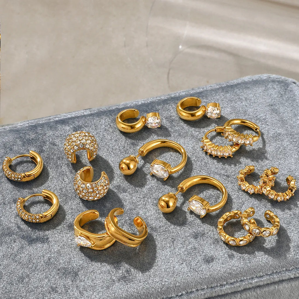 Waterproof No-Piercing Chunky CZ Ear Cuffs