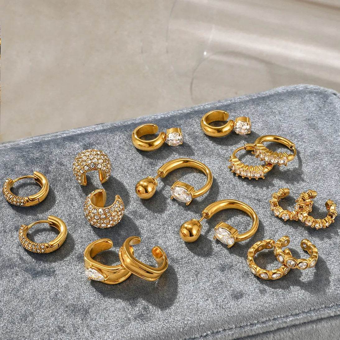 Waterproof No-Piercing Chunky CZ Ear Cuffs