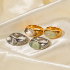 Waterproof Colorful Resin Statement Band Ring