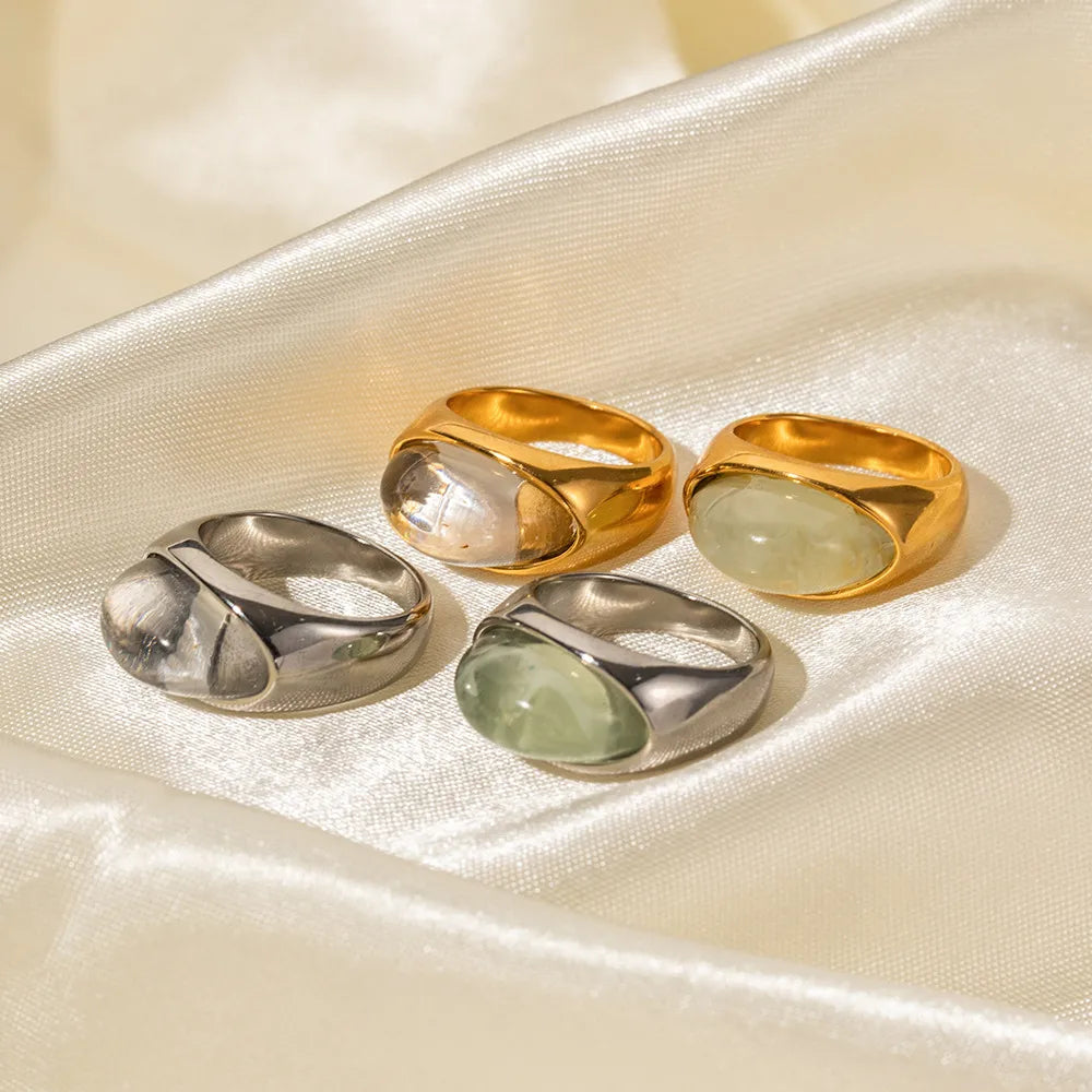 Colorful Resin Statement Band Ring – Waterproof 18K Gold