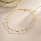 Minimalist Double-Layer Necklace | Waterproof 18K Gold
