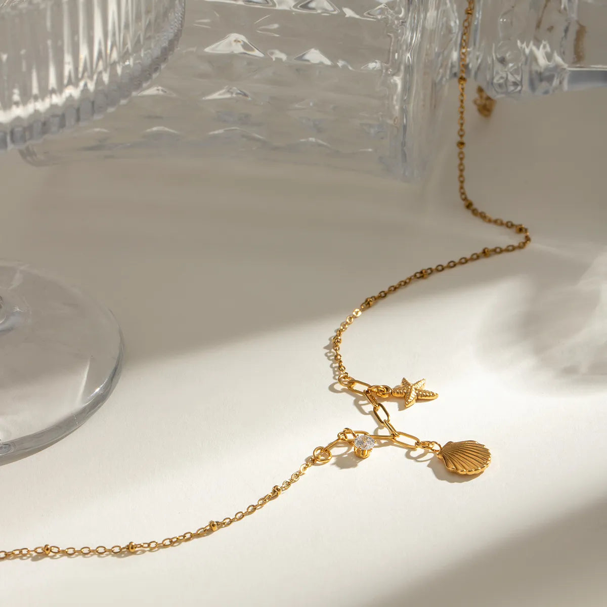 Ocean Charm Satellite Necklace – Waterproof Stainless Steel