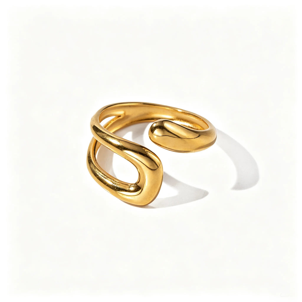 Waterproof Stainless Steel Open Rings | Geometric, Snake & Abstract Designs