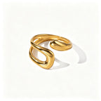 Waterproof Stainless Steel Open Rings | Geometric, Snake & Abstract Designs