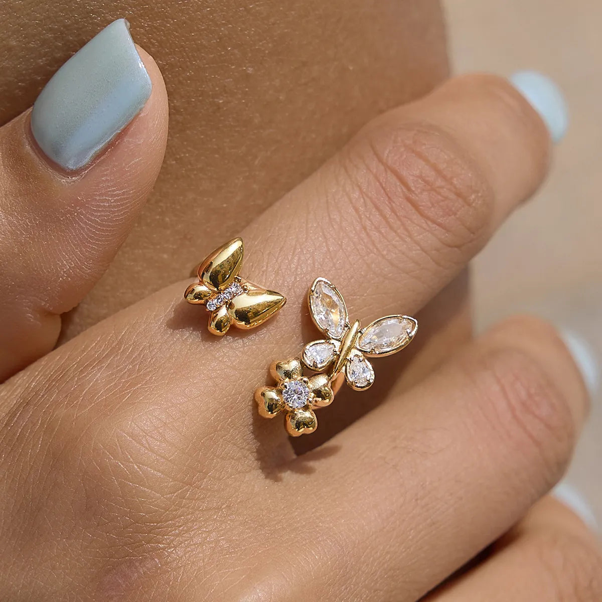 Waterproof Butterfly Open Ring