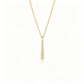 Pave Vertical Bar Necklace & Huggie Set | Waterproof 18K Gold