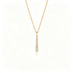 Pave Vertical Bar Necklace & Huggie Set | Waterproof 18K Gold