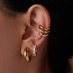 Waterproof Pavé Zircon Ear Stud & Ear Cuff