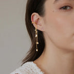 Multi-Chain CZ Dangle Ear Cuff (single)– Waterproof 18K Gold