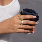Waterproof Vintage CZ Open Ring