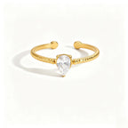 Vintage CZ Dainty Open Ring Collection – Waterproof 18K Gold | 7 Styles