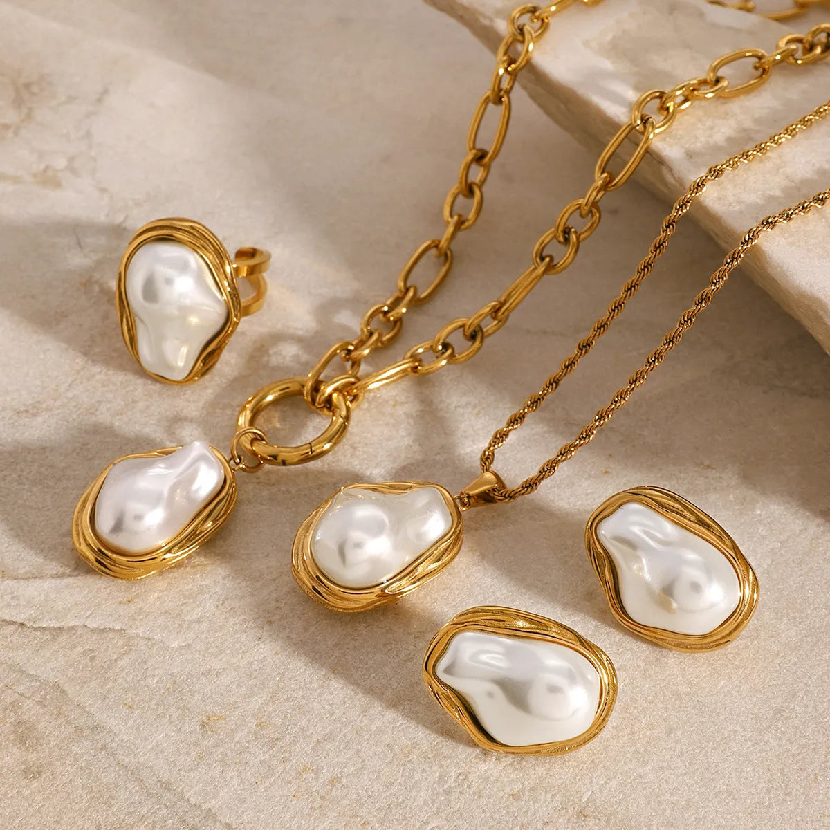 Waterproof Baroque Pearl Jewelry Set