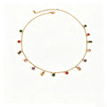 Rainbow Heart Zirconia Charm Necklace | Waterproof 18K Gold