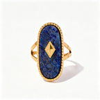 Lapis Lazuli Evil Eye Statement Ring | Waterproof 18K Gold