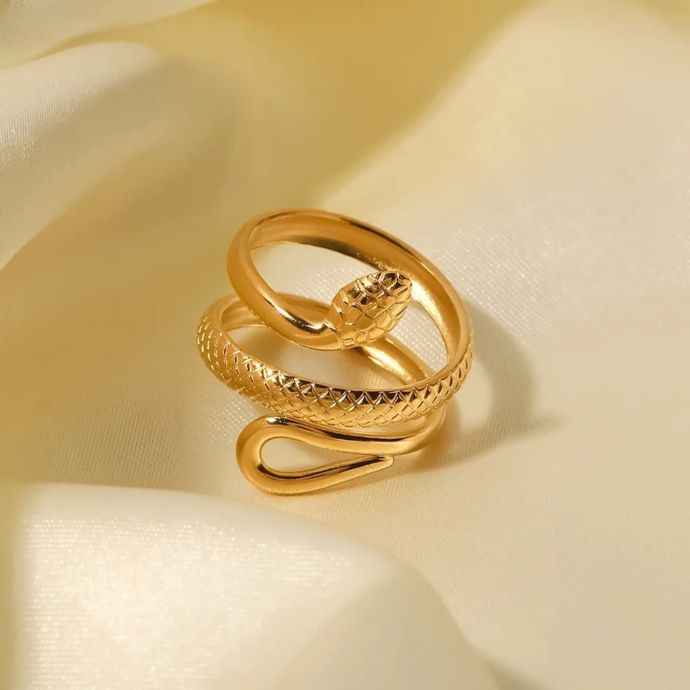 Waterproof Coiled Snake Open Ring
