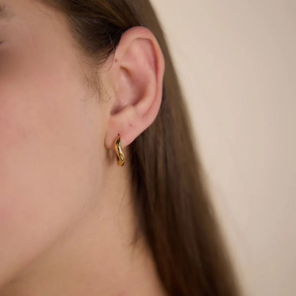 Waterproof Wavy Hoop Earrings