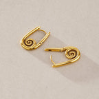 Spiral Sculptural Hoop Earrings – Waterproof 18K Gold