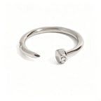 CZ Nail Head Open Ring – Waterproof 18K Gold & Silver