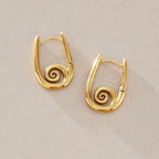 Spiral Sculptural Hoop Earrings – Waterproof 18K Gold
