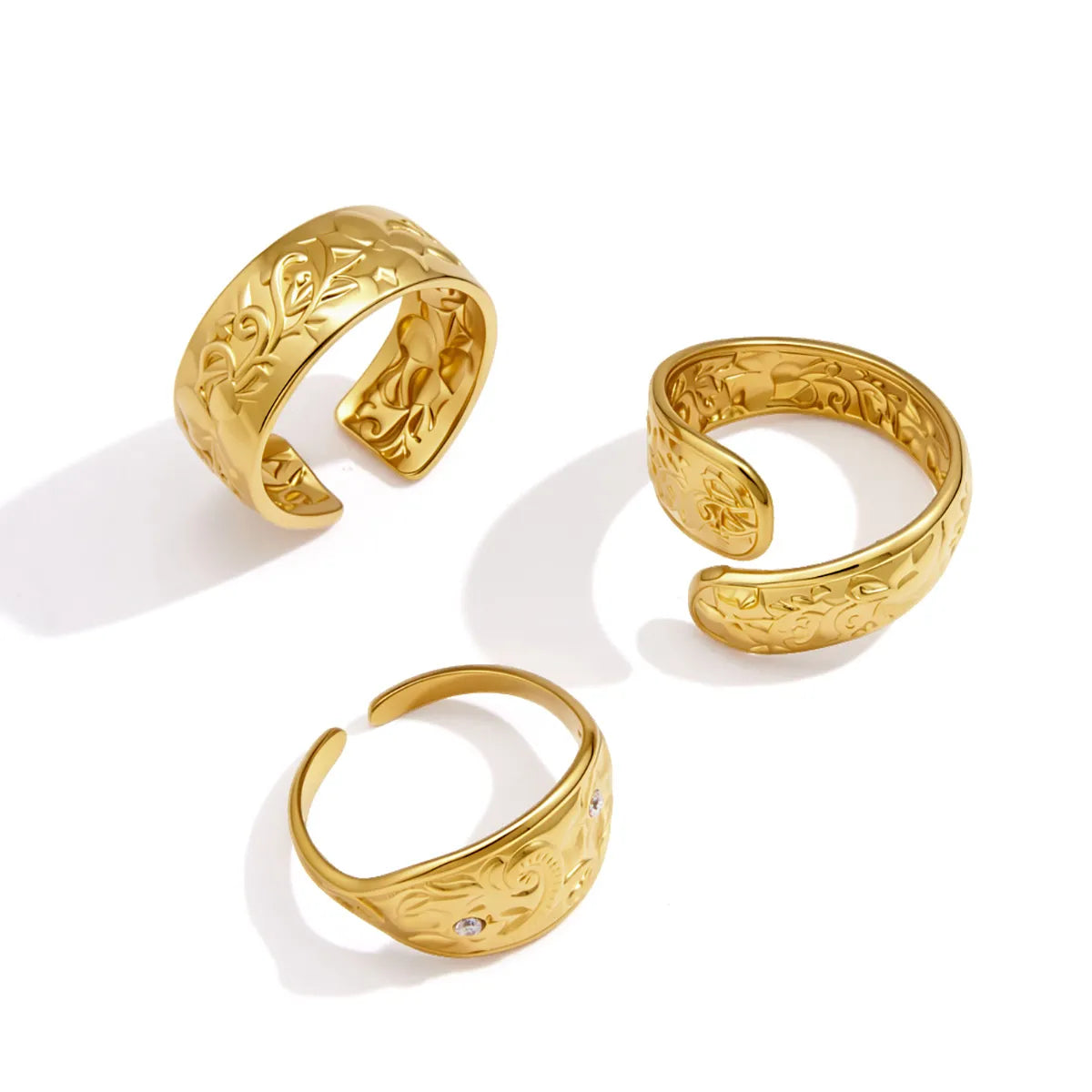 Waterproof Vintage Floral Open Ring